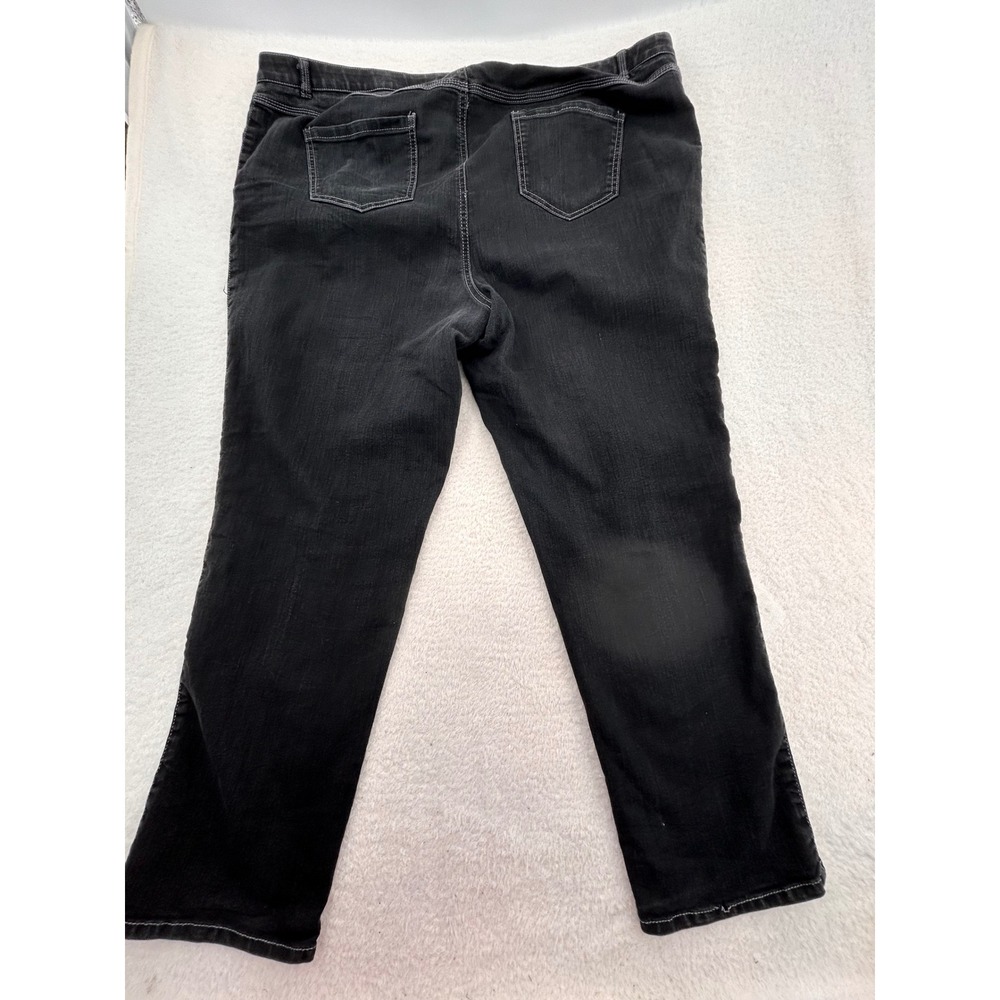 Catherines Womens Black Comfort Waist Straight Leg Stretch Jeans Plus Size 26W